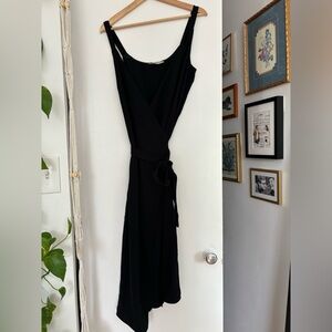 Black Everlane Midi wrap dress